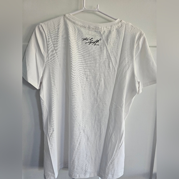 New Karl Lagerfeld Sequin Paris Eiffel Tower Tee in White Size Small - Picture 4 of 5